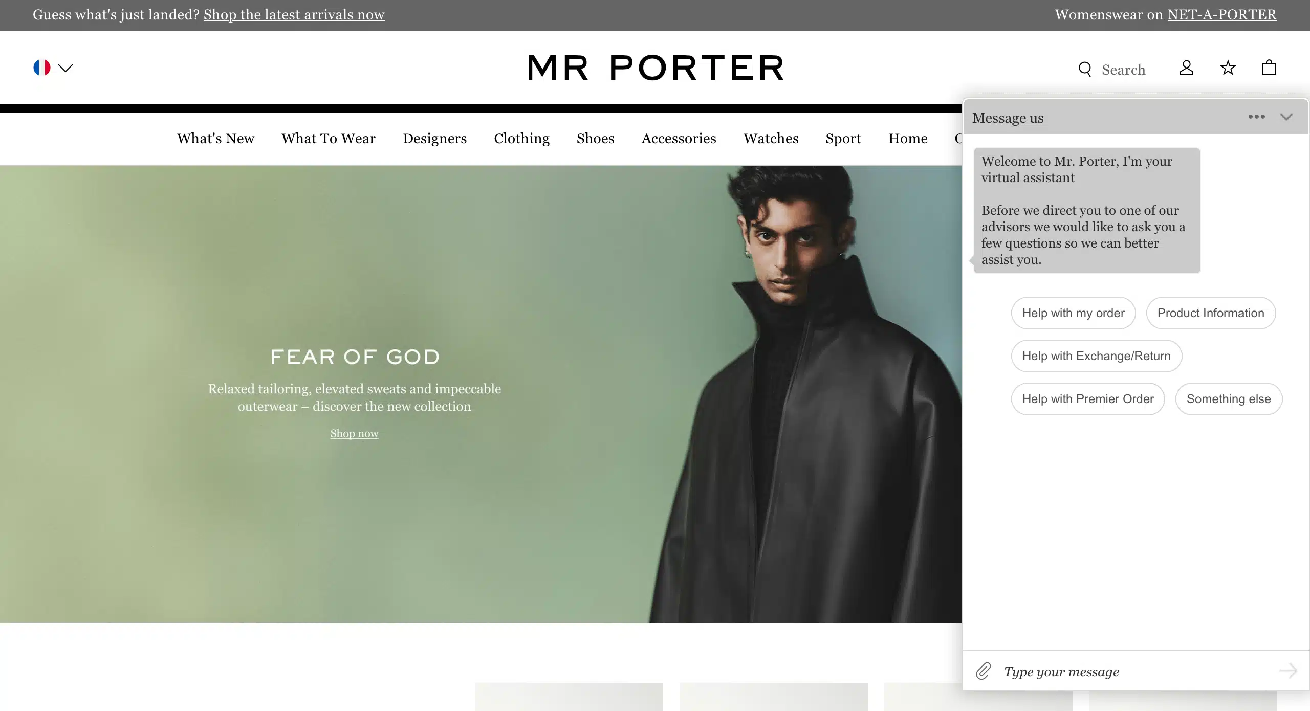 Mr Porter, le site de e-commerce utilise un Chatbot 2.0 commercial